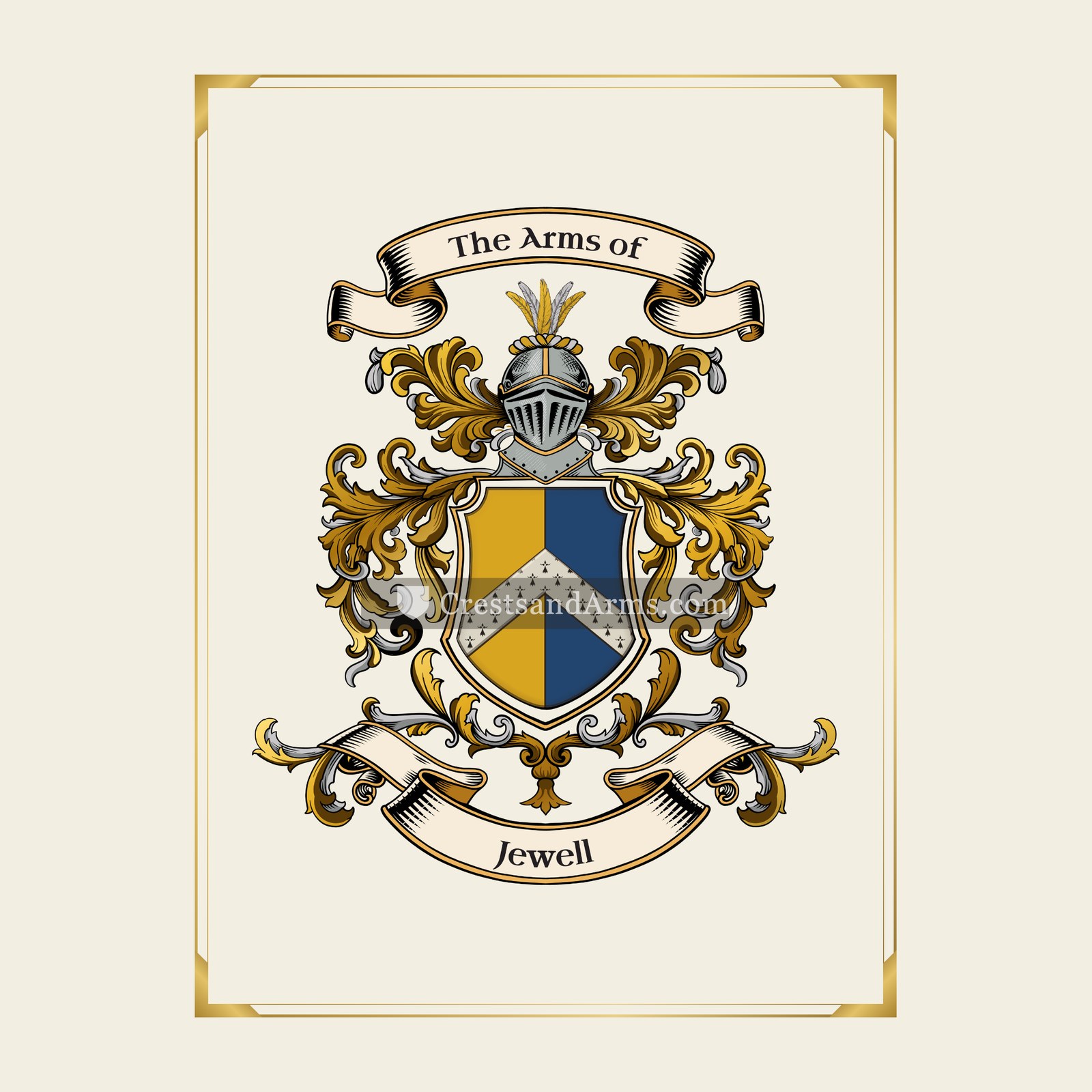 With gold border