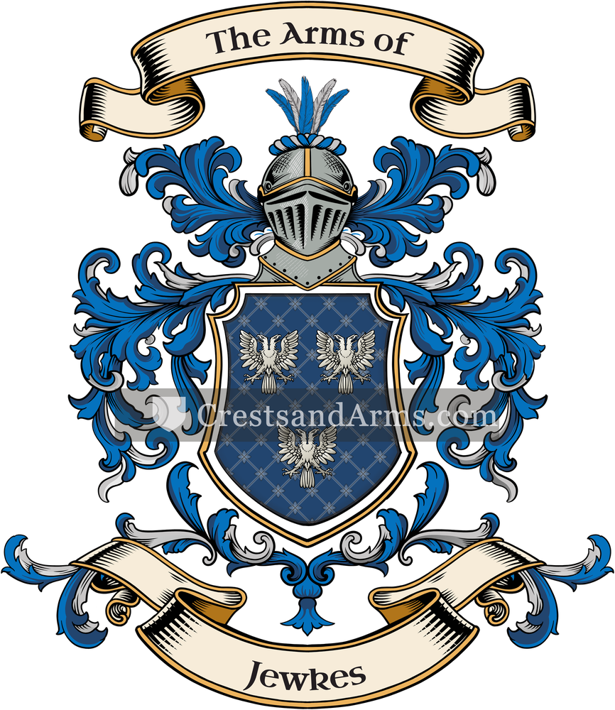 The Jewkes coat of arms, drawn from the recorded blazon