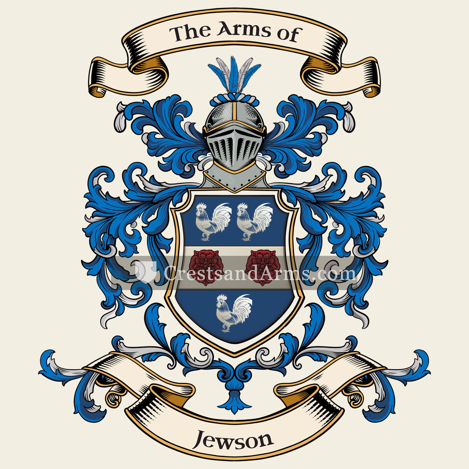 The Jewson coat of arms, drawn from the recorded blazon
