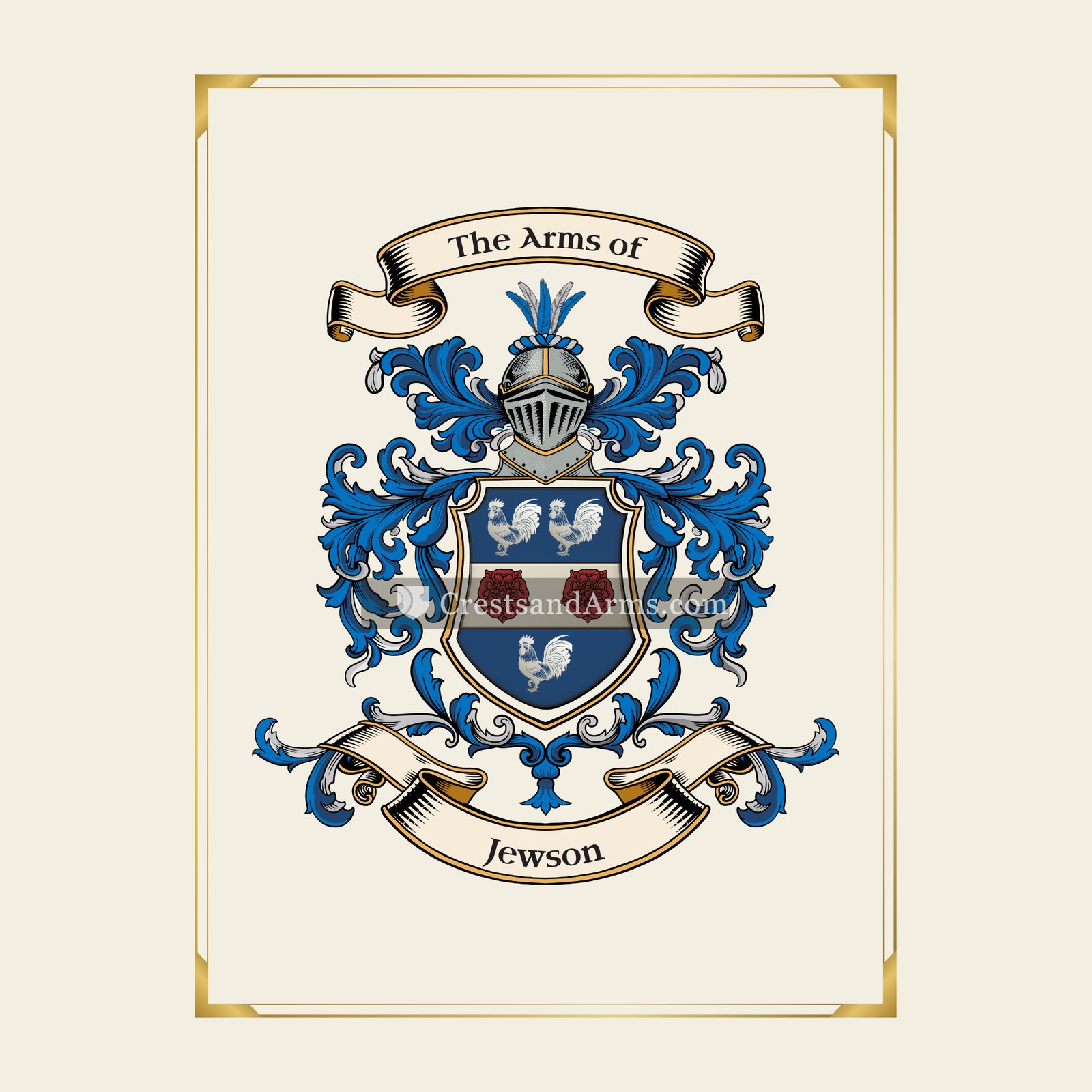 With gold border