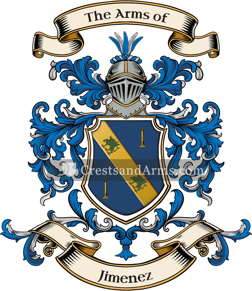 The Jimenez coat of arms, drawn from the recorded blazon
