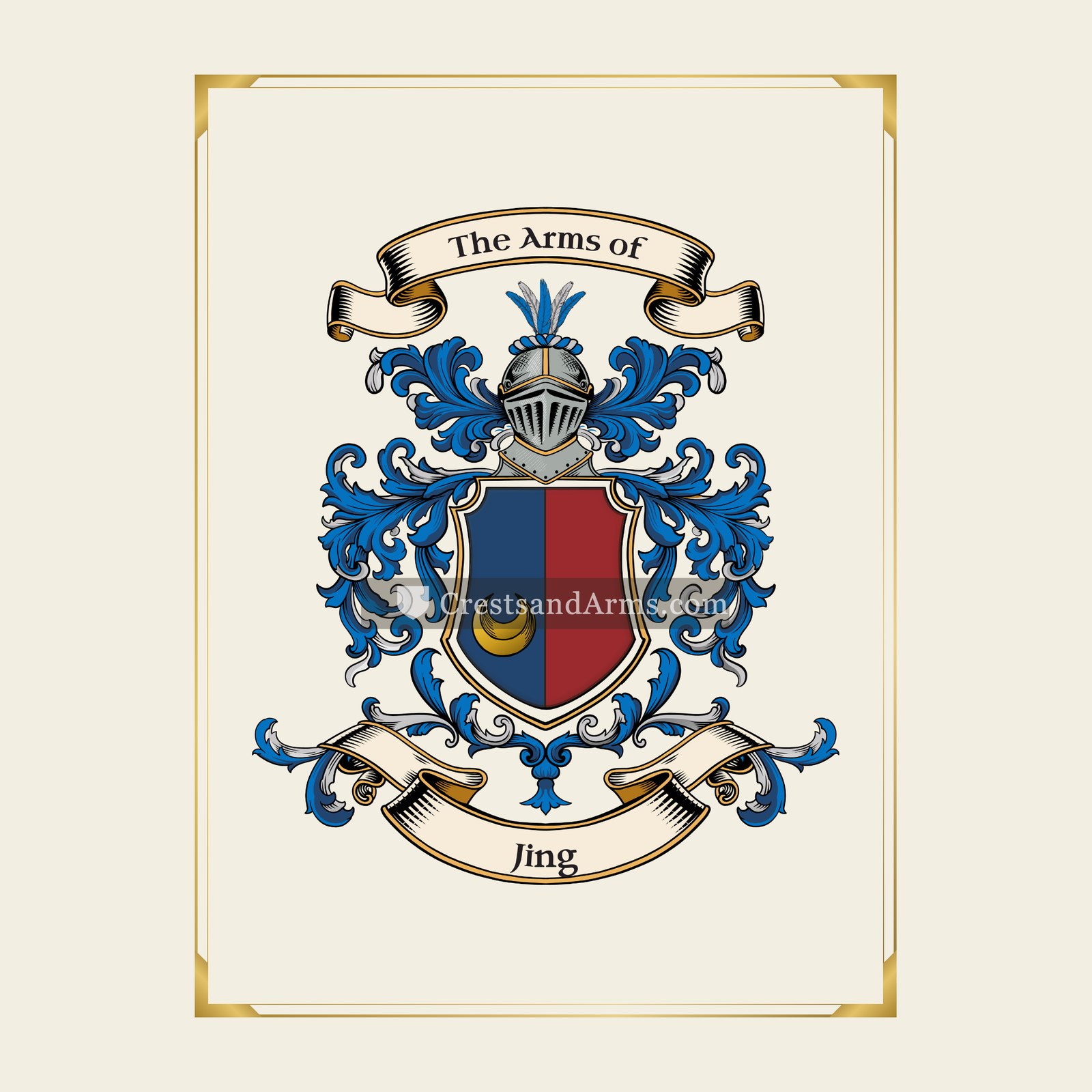 With gold border