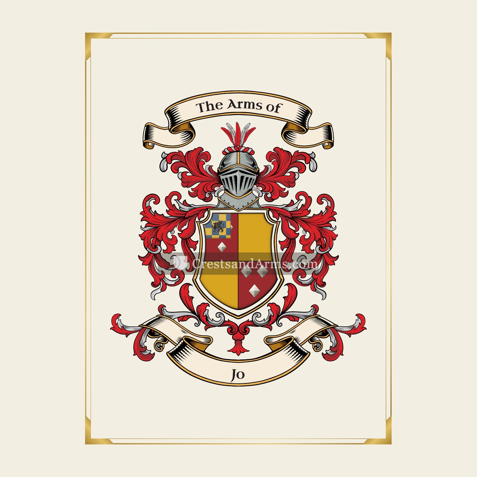 With gold border