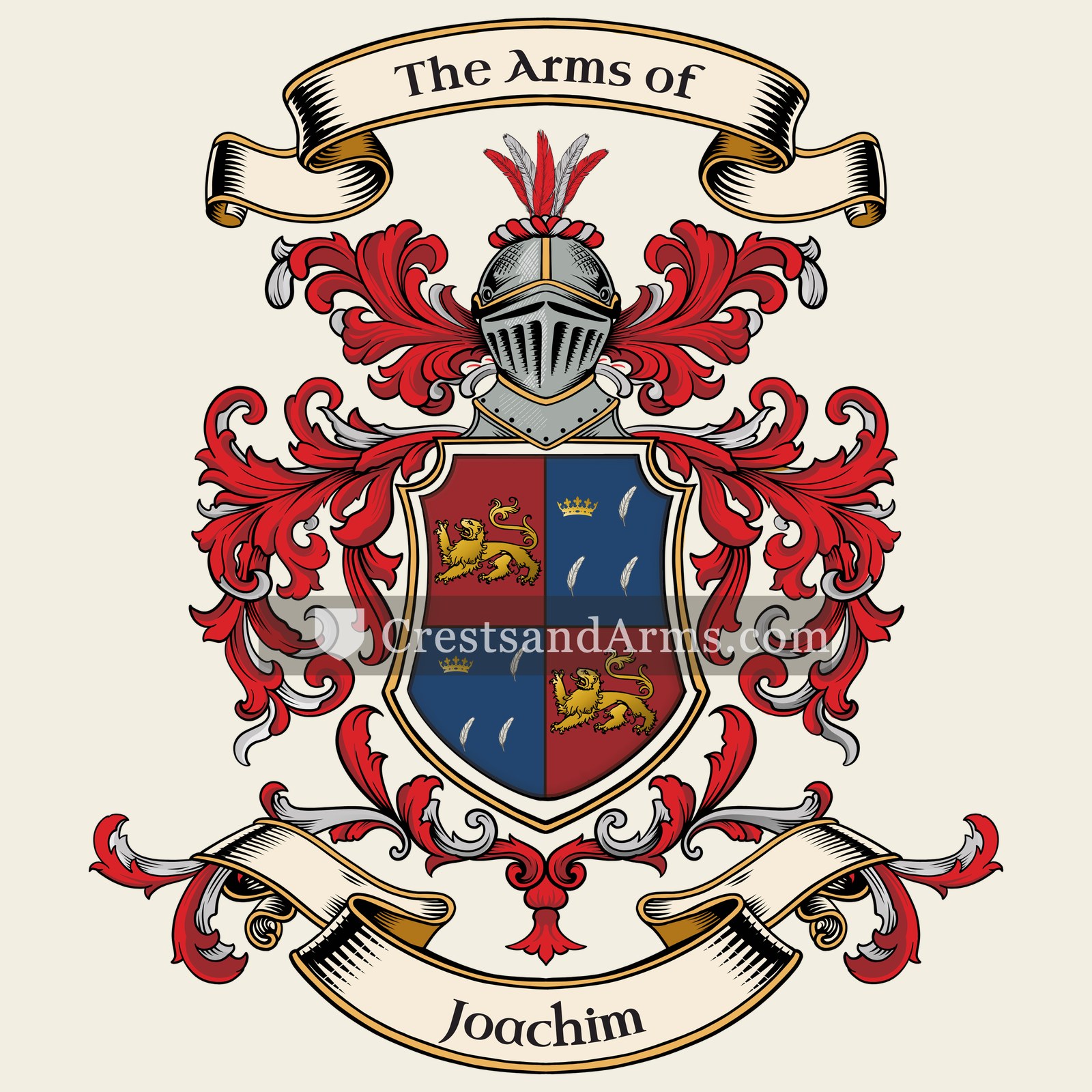 The Joachim coat of arms, drawn from the recorded blazon