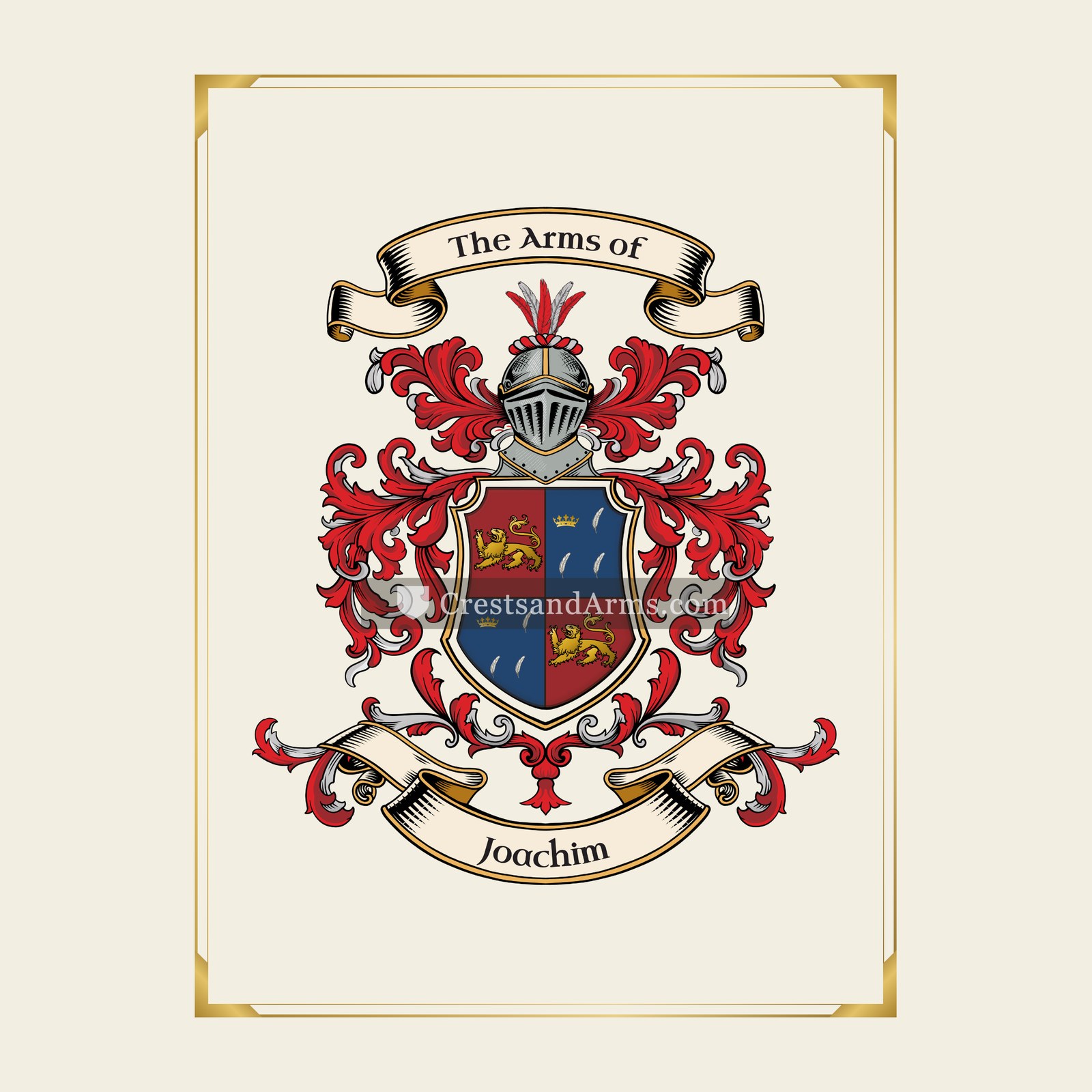 With gold border