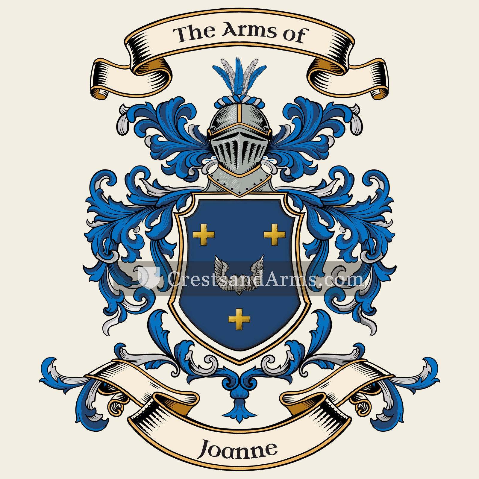 The Joanne coat of arms, drawn from the recorded blazon