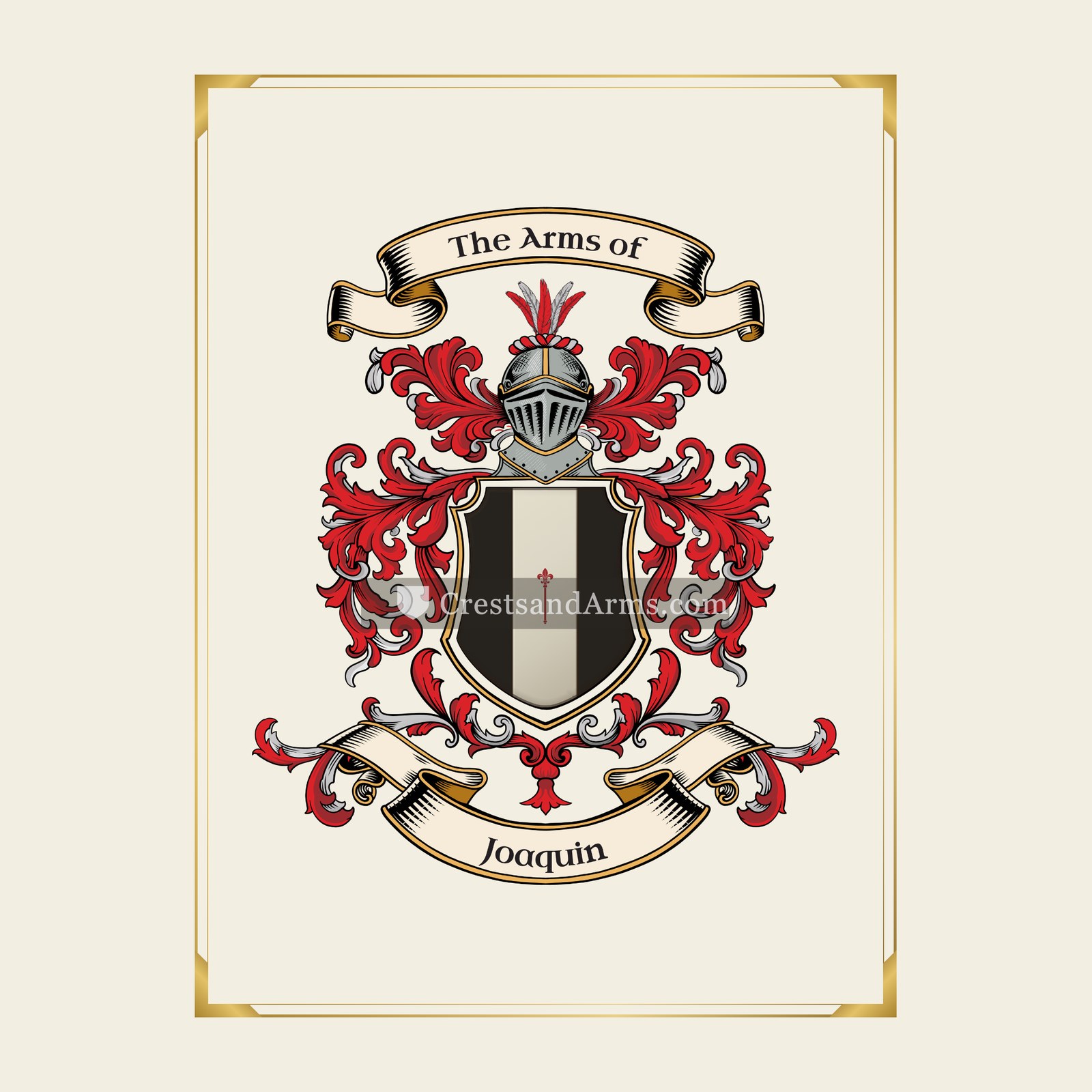 With gold border