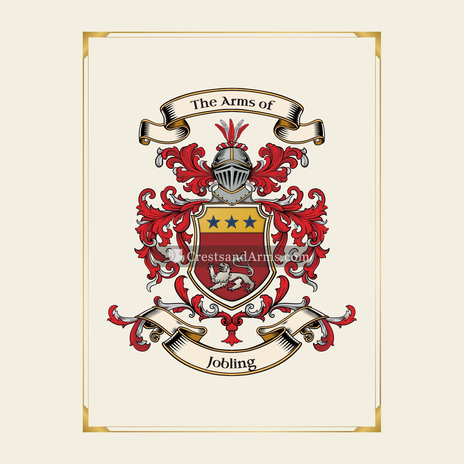 With gold border