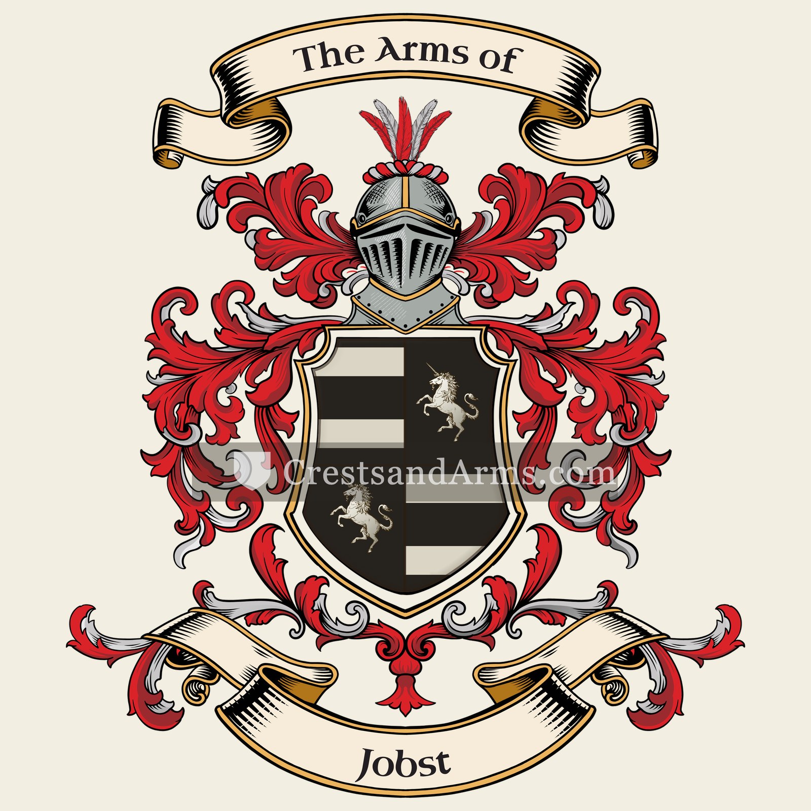 The Jobst coat of arms, drawn from the recorded blazon