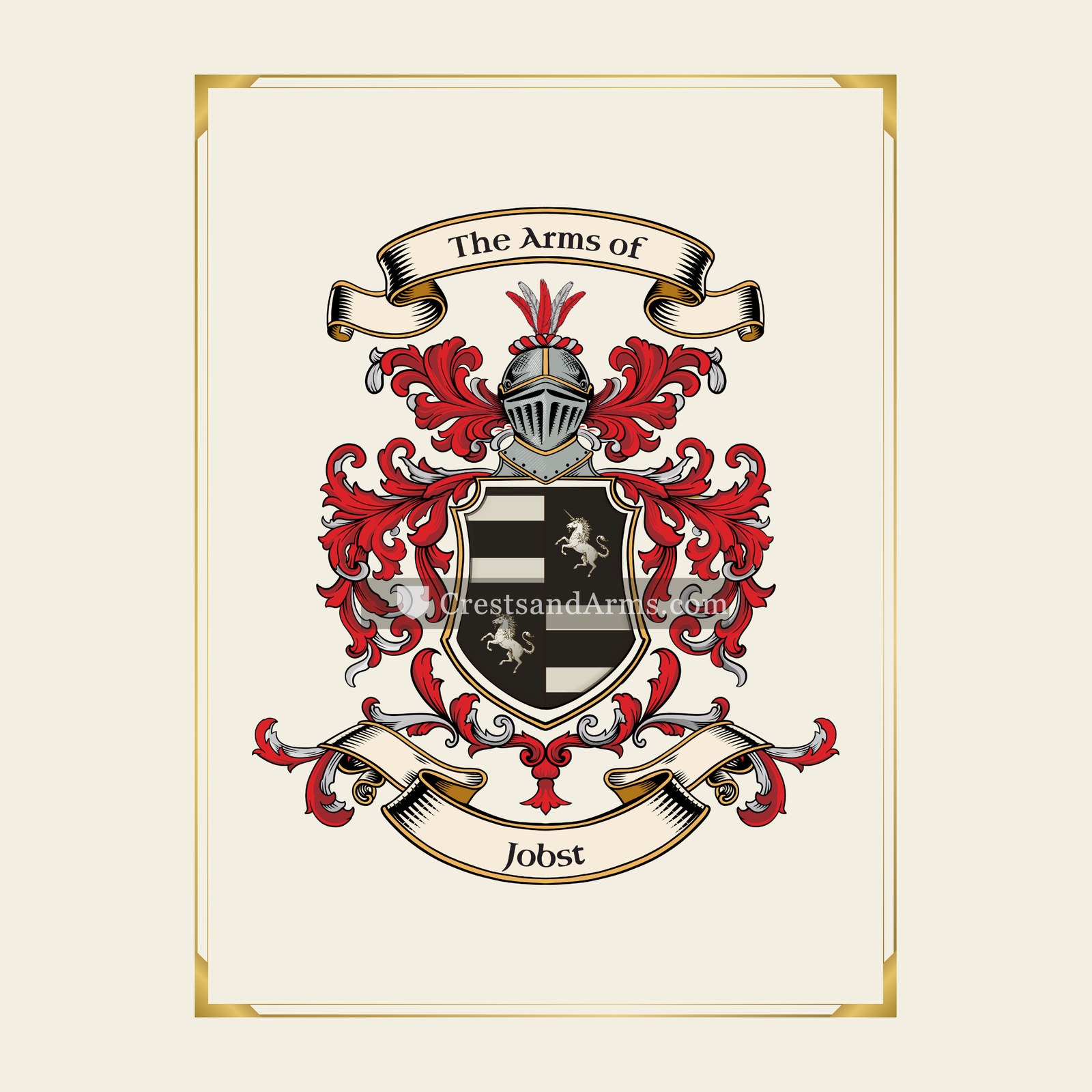 With gold border