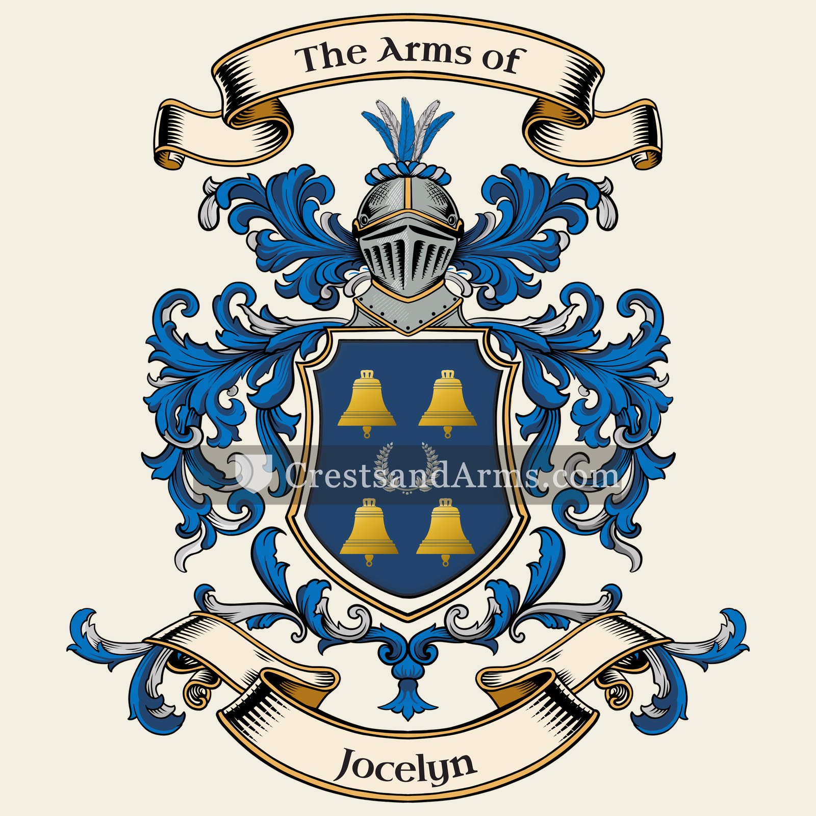The Jocelyn coat of arms, drawn from the recorded blazon