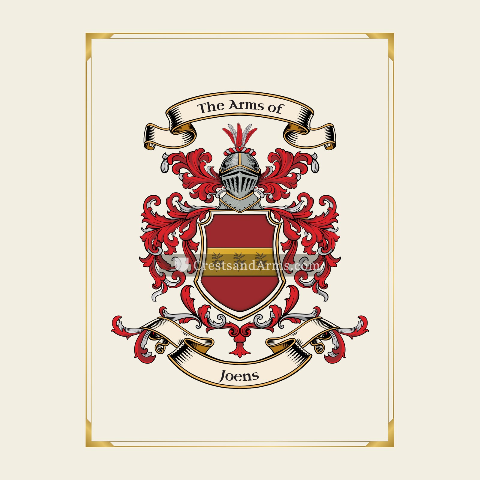 With gold border