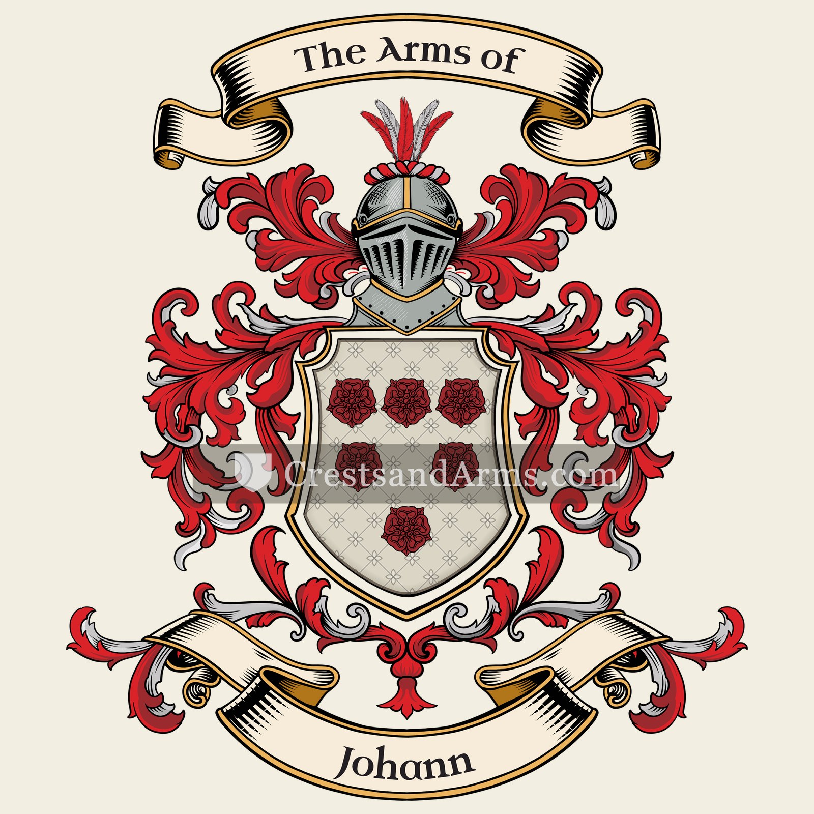 The Johann coat of arms, drawn from the recorded blazon