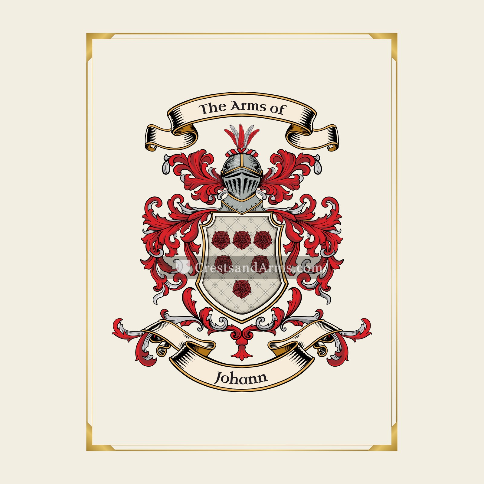 With gold border