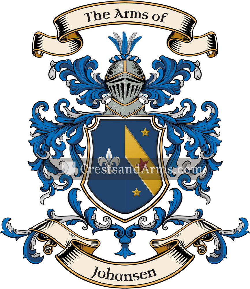The Johansen coat of arms, drawn from the recorded blazon