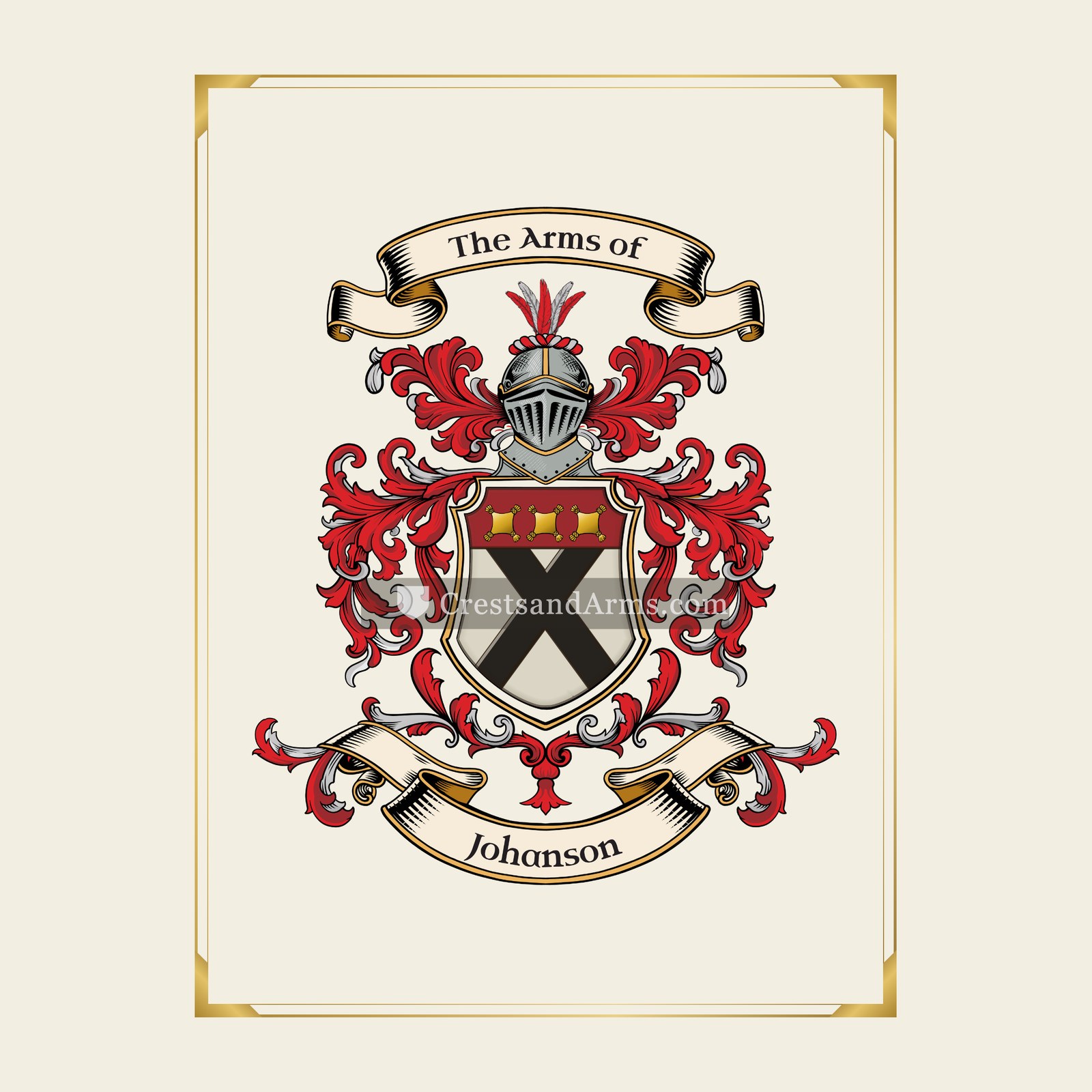 With gold border