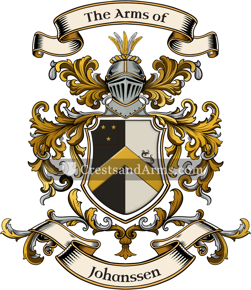 The Johanssen coat of arms, drawn from the recorded blazon