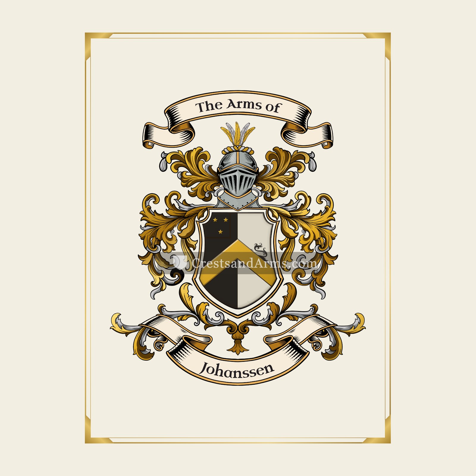 With gold border