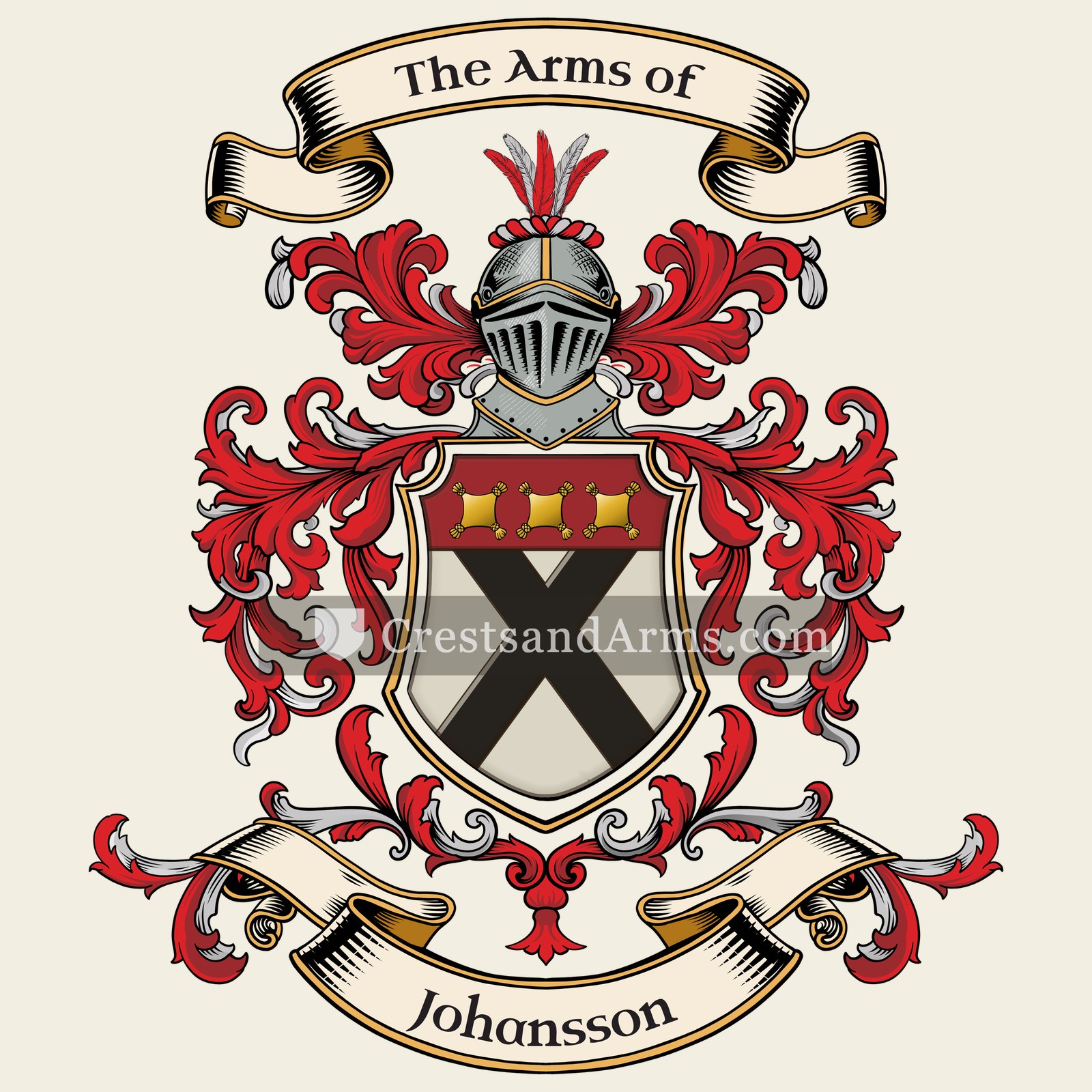 The Johansson coat of arms, drawn from the recorded blazon