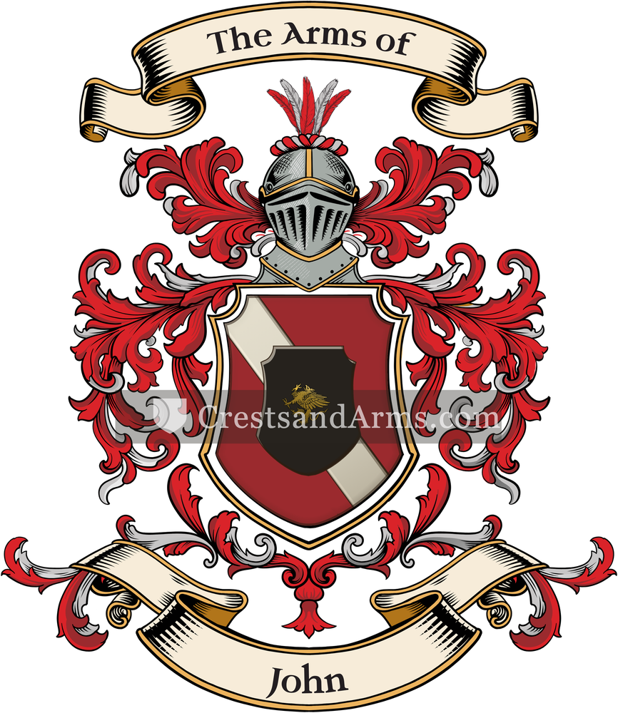 The John coat of arms, drawn from the recorded blazon