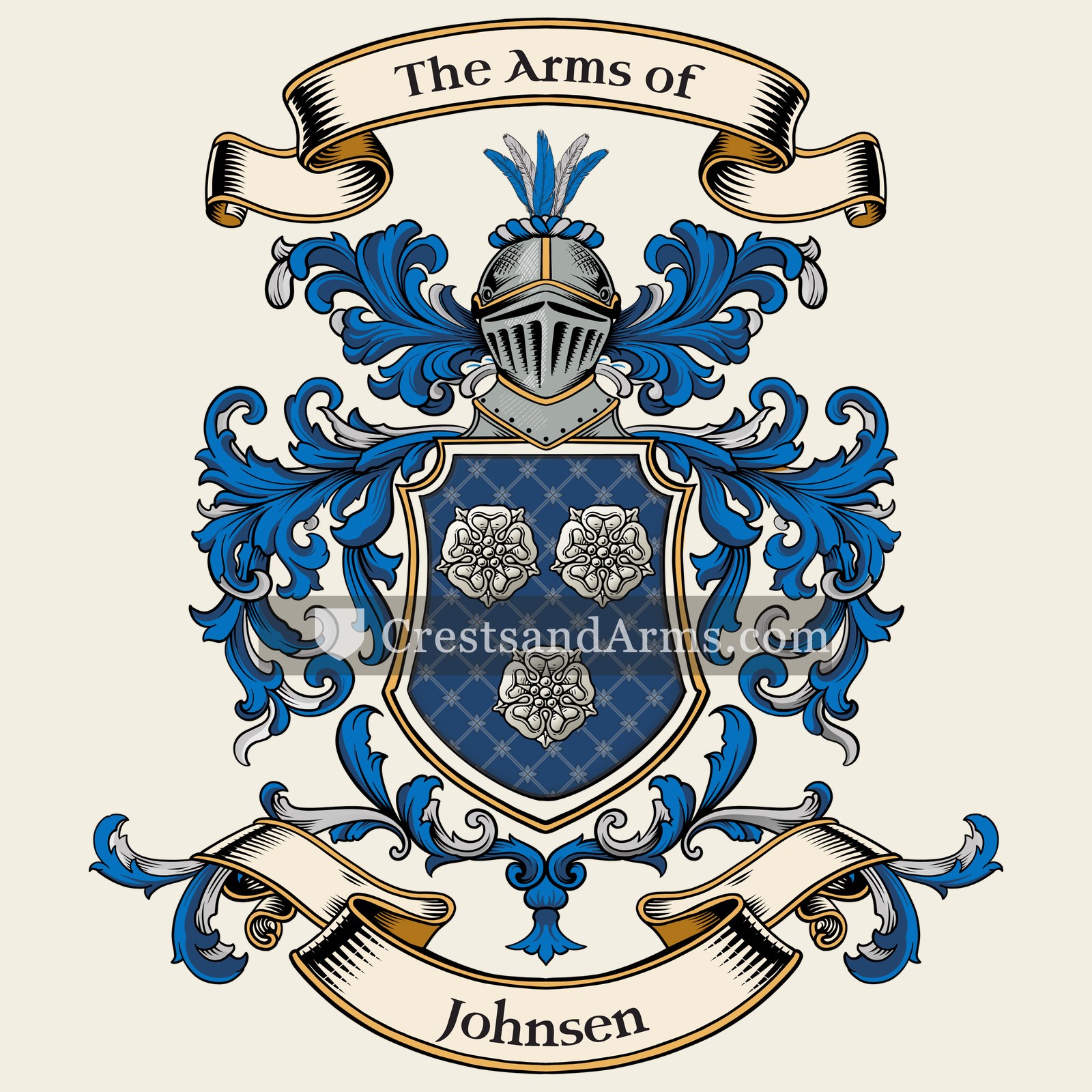 The Johnsen coat of arms, drawn from the recorded blazon