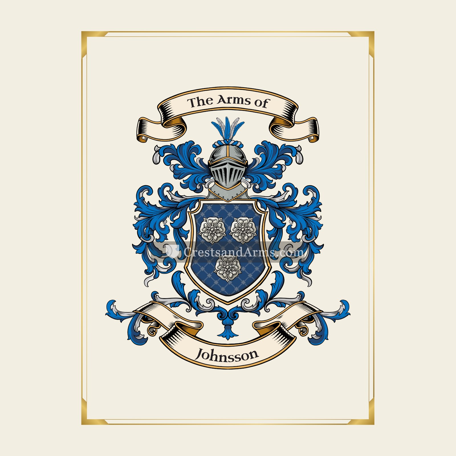 With gold border