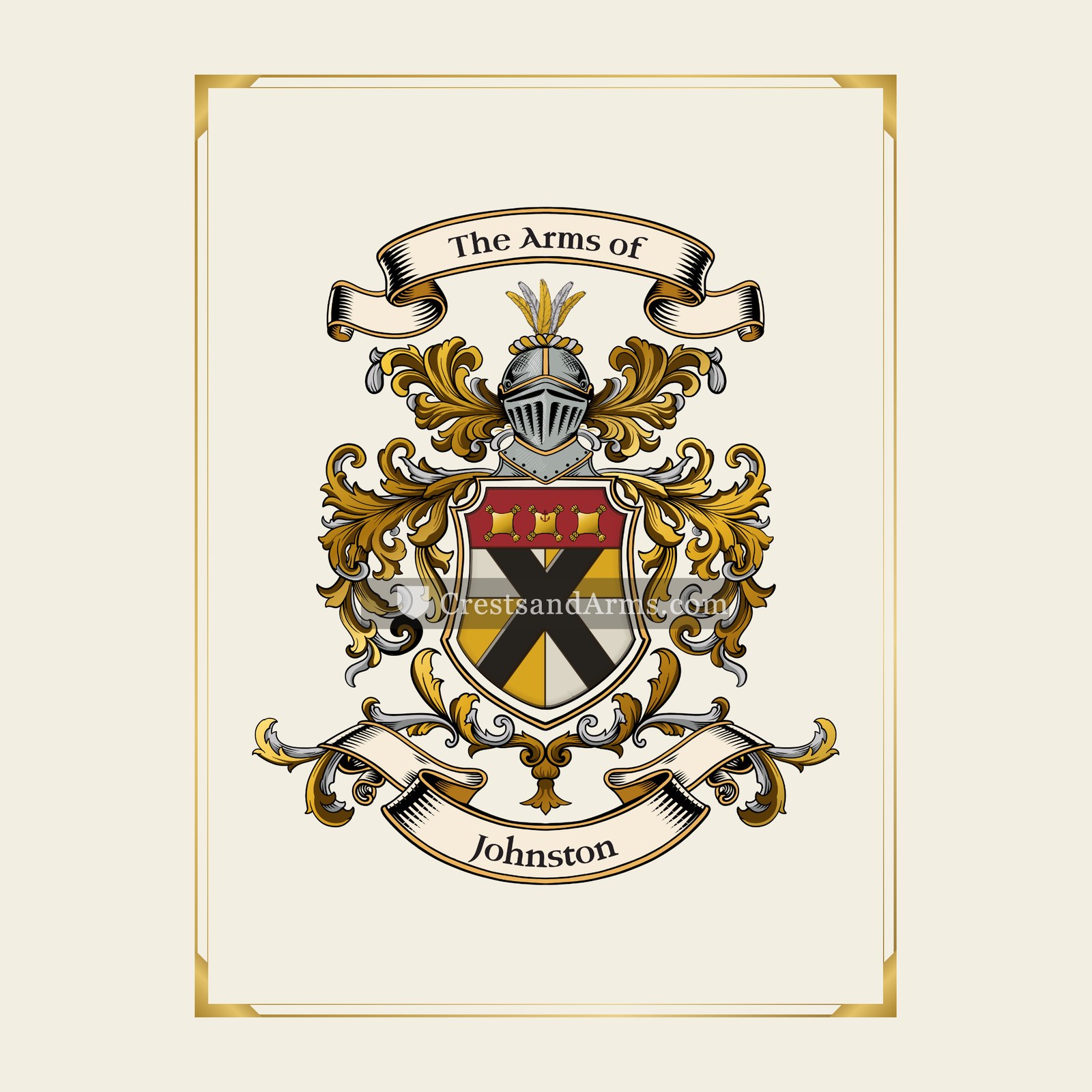 With gold border