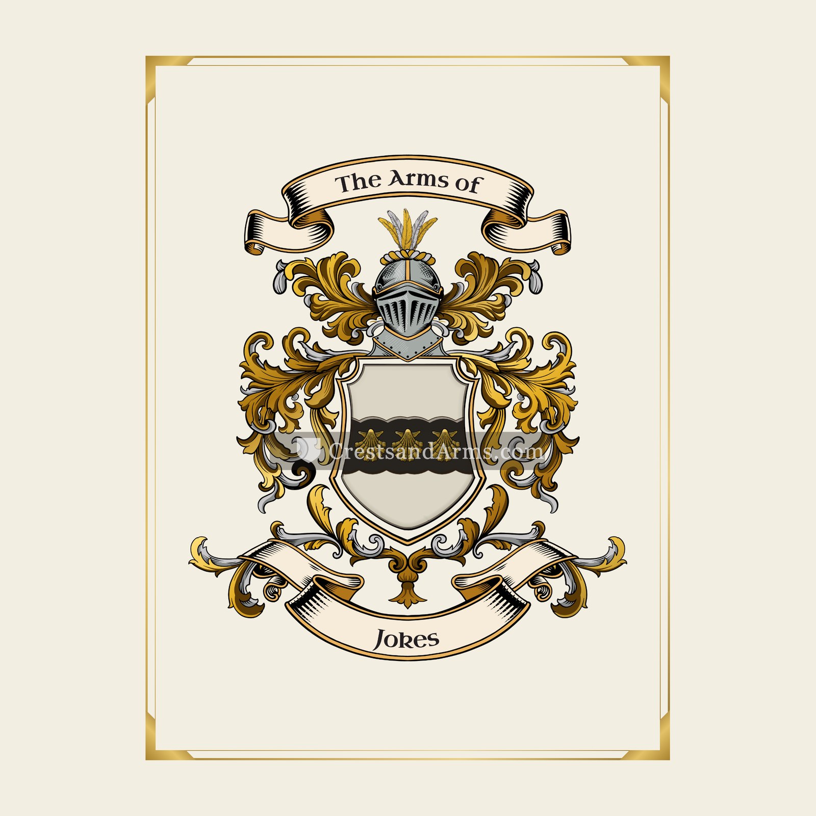 With gold border