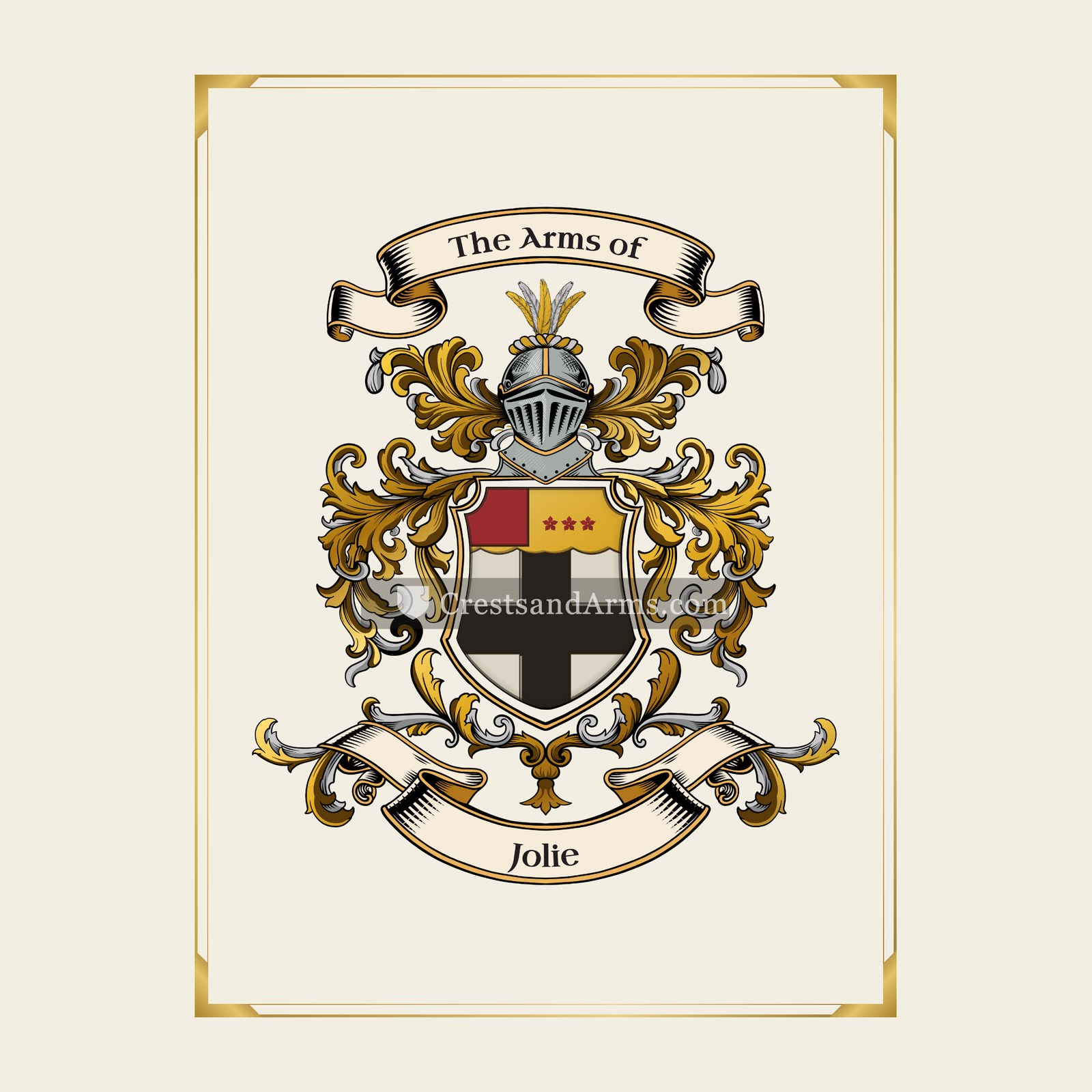 With gold border
