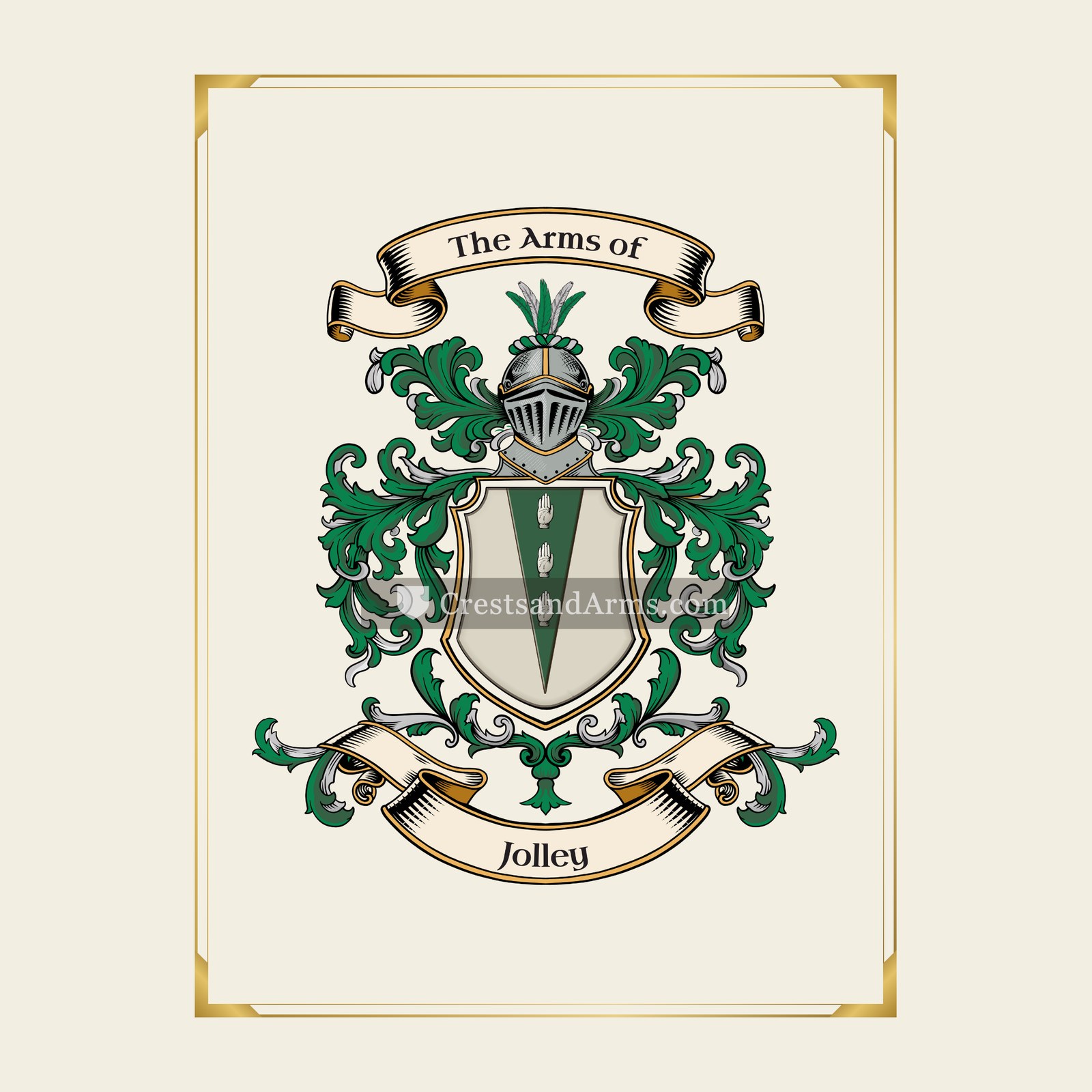 With gold border