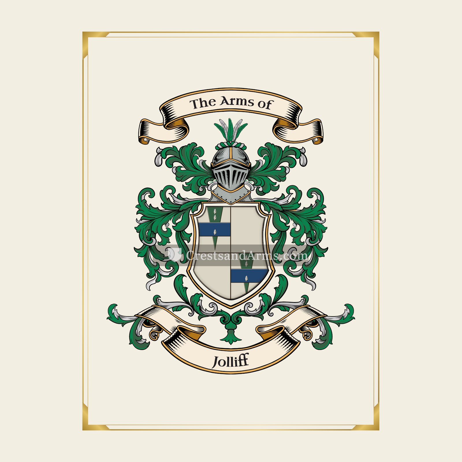With gold border