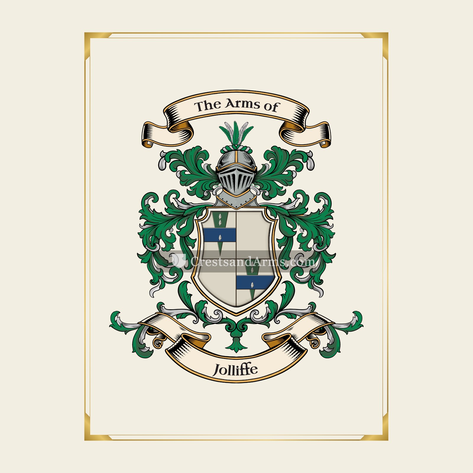 With gold border