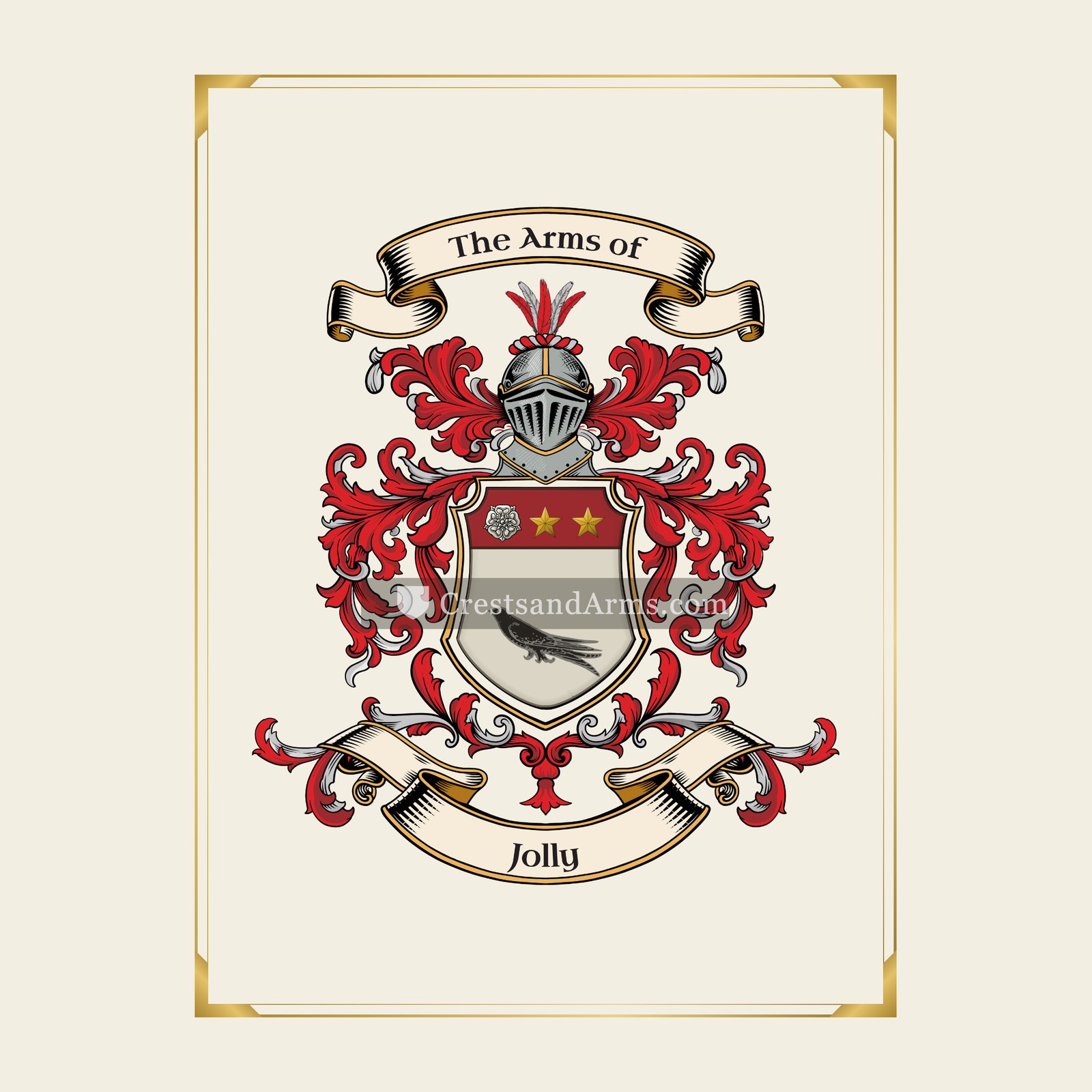 With gold border