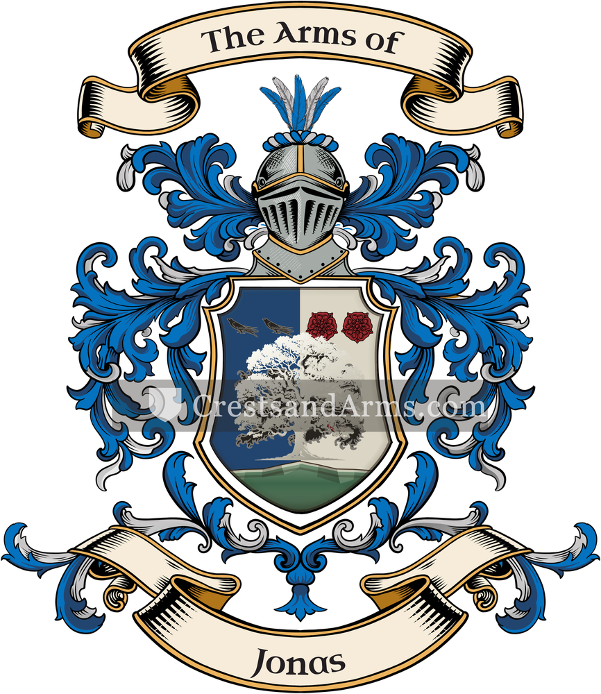 The Jonas coat of arms, drawn from the recorded blazon