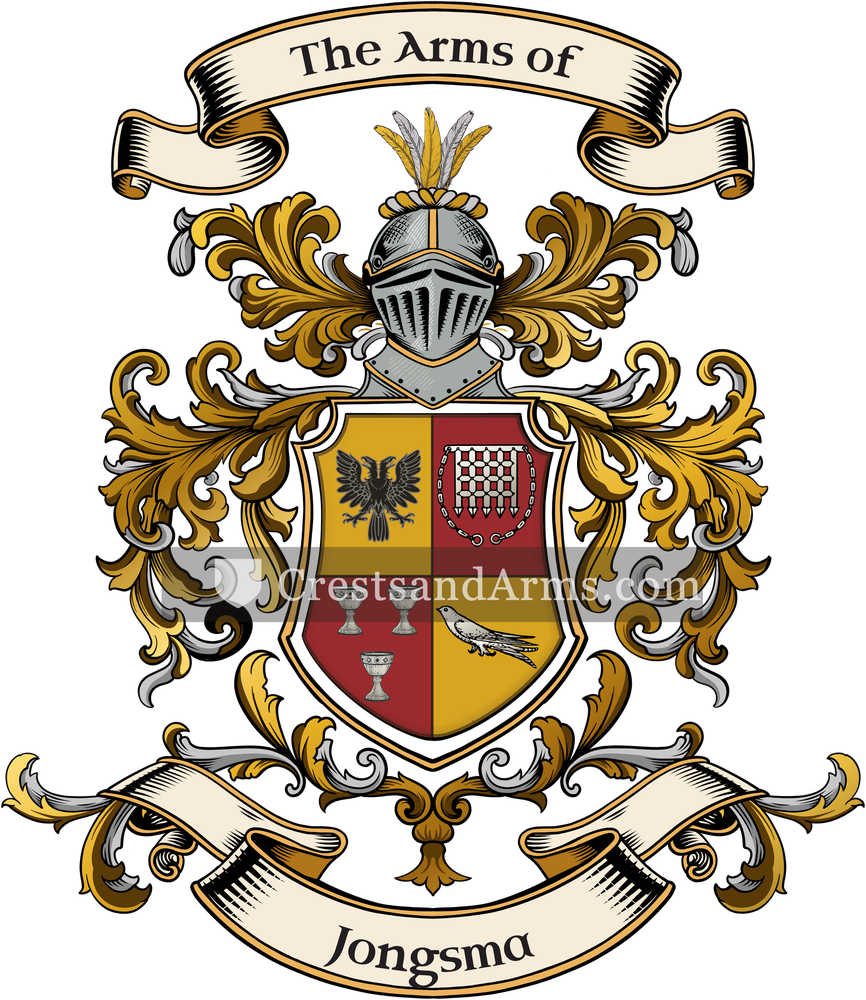 The Jongsma coat of arms, drawn from the recorded blazon