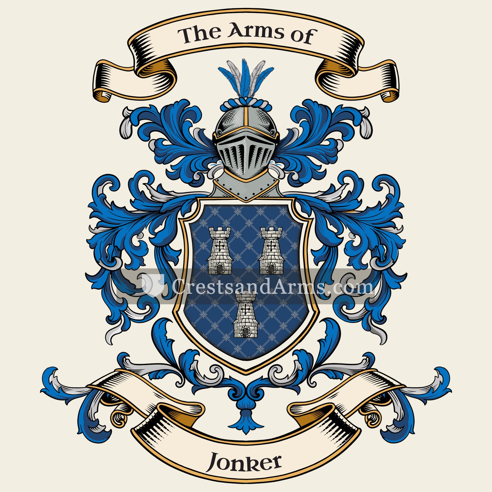 The Jonker coat of arms, drawn from the recorded blazon