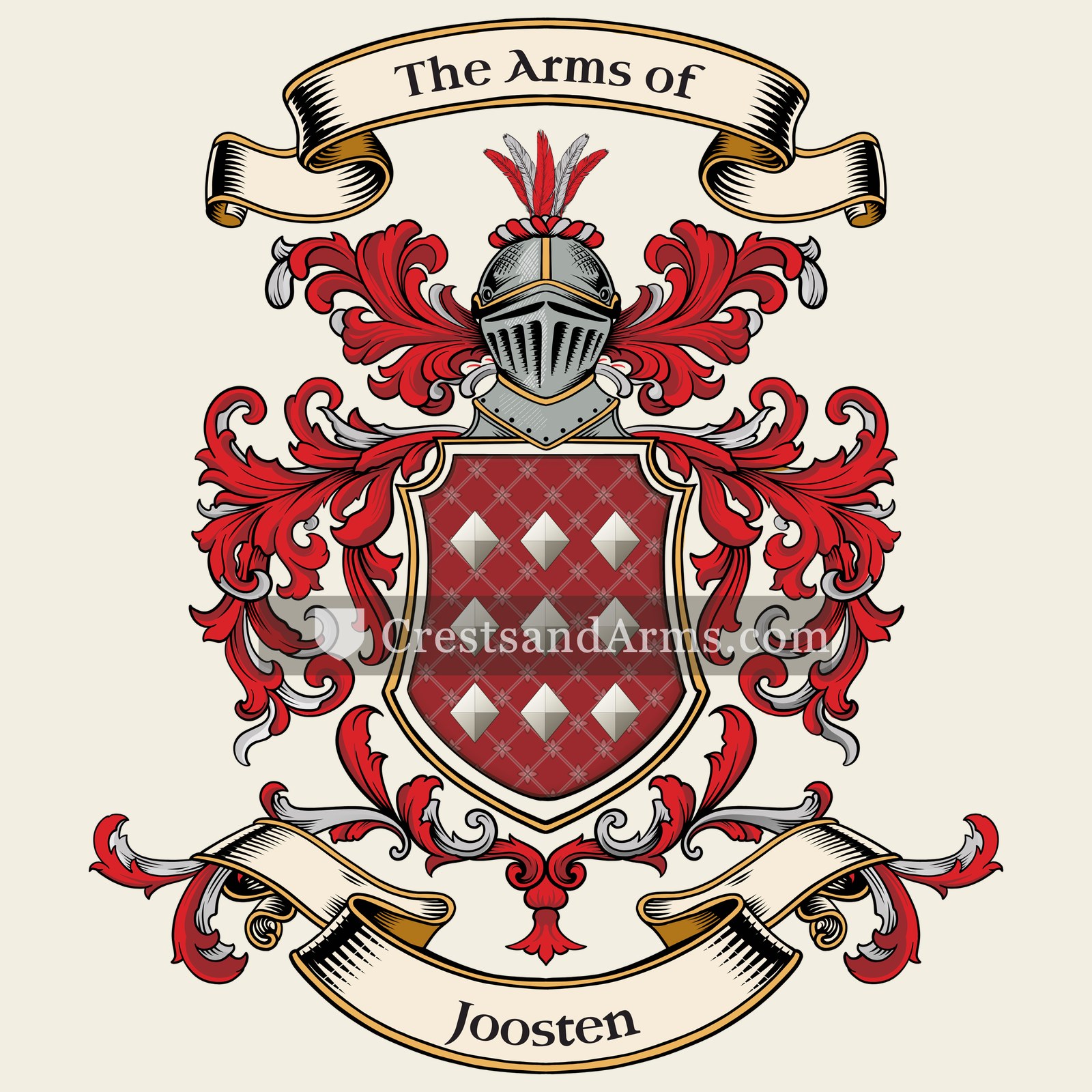 The Joosten coat of arms, drawn from the recorded blazon