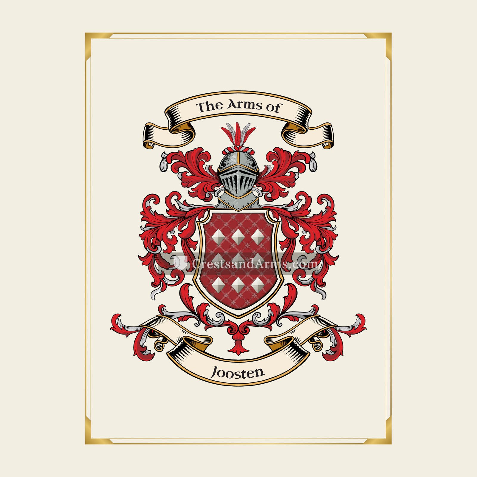 With gold border