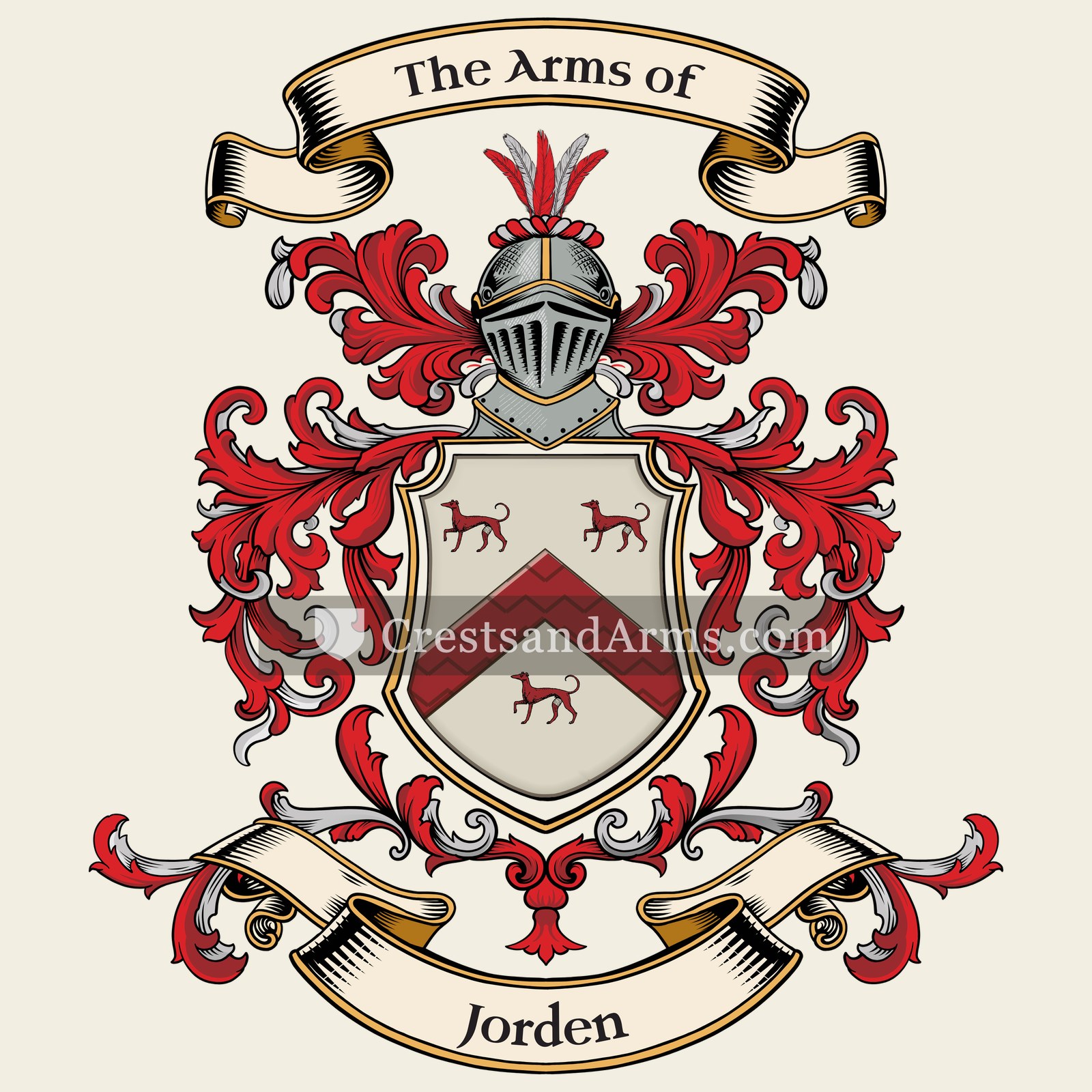 The Jorden coat of arms, drawn from the recorded blazon