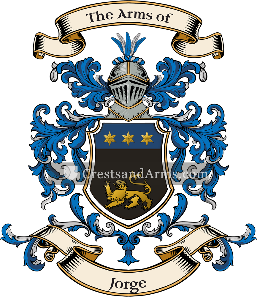 The Jorge coat of arms, drawn from the recorded blazon