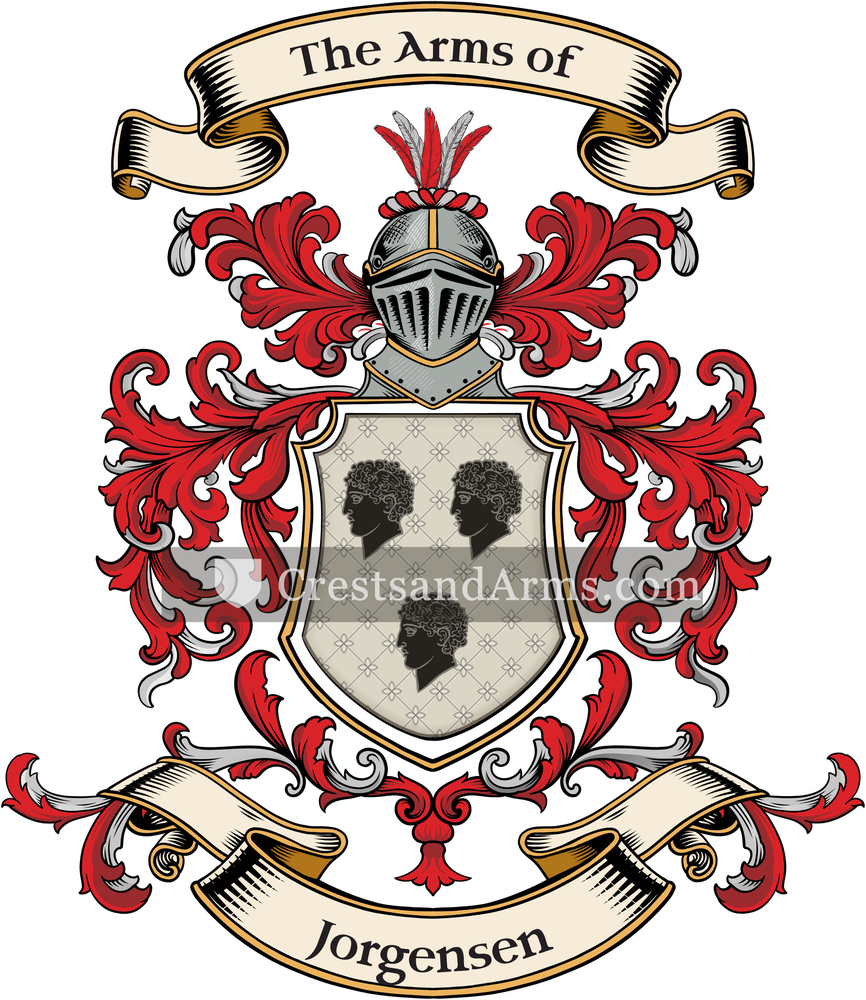 The Jorgensen coat of arms, drawn from the recorded blazon