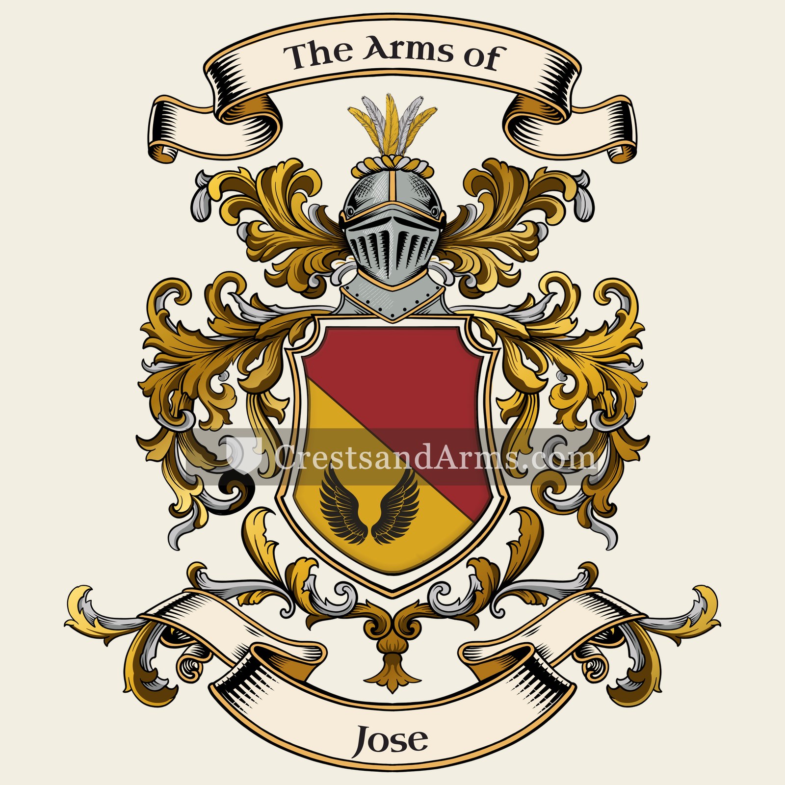 The Jose coat of arms, drawn from the recorded blazon