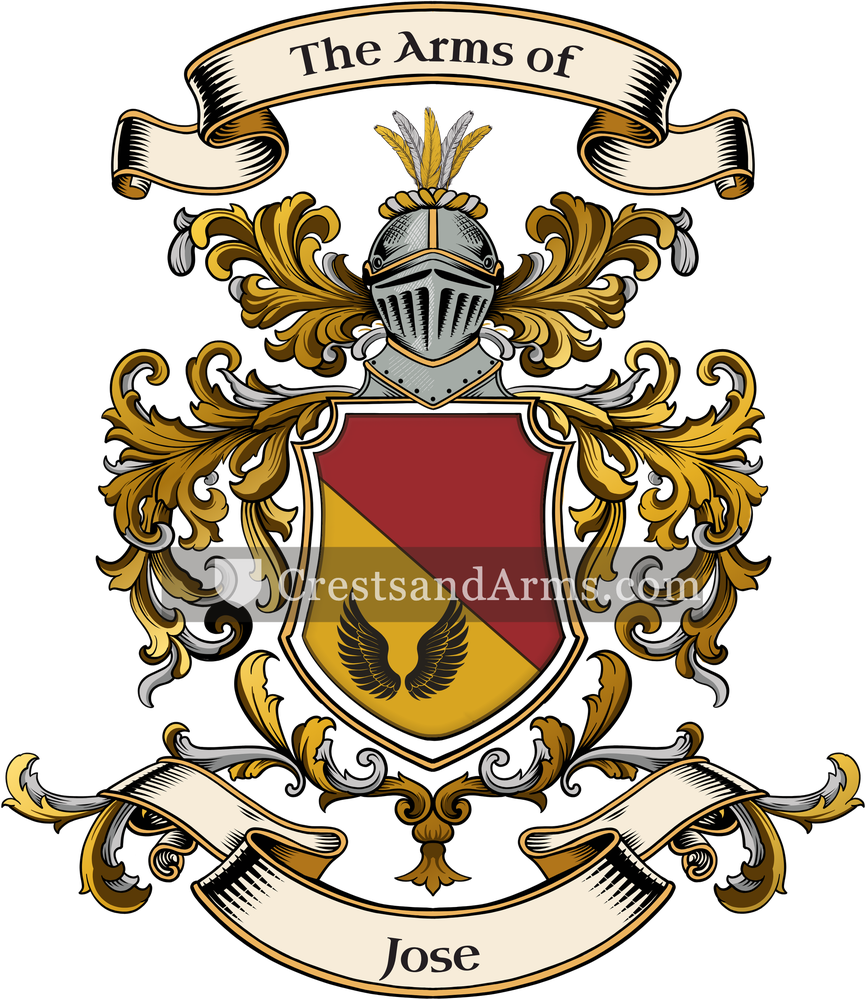 The Jose coat of arms, drawn from the recorded blazon