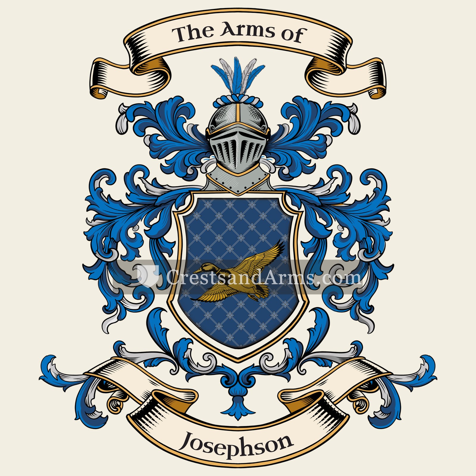The Josephson coat of arms, drawn from the recorded blazon
