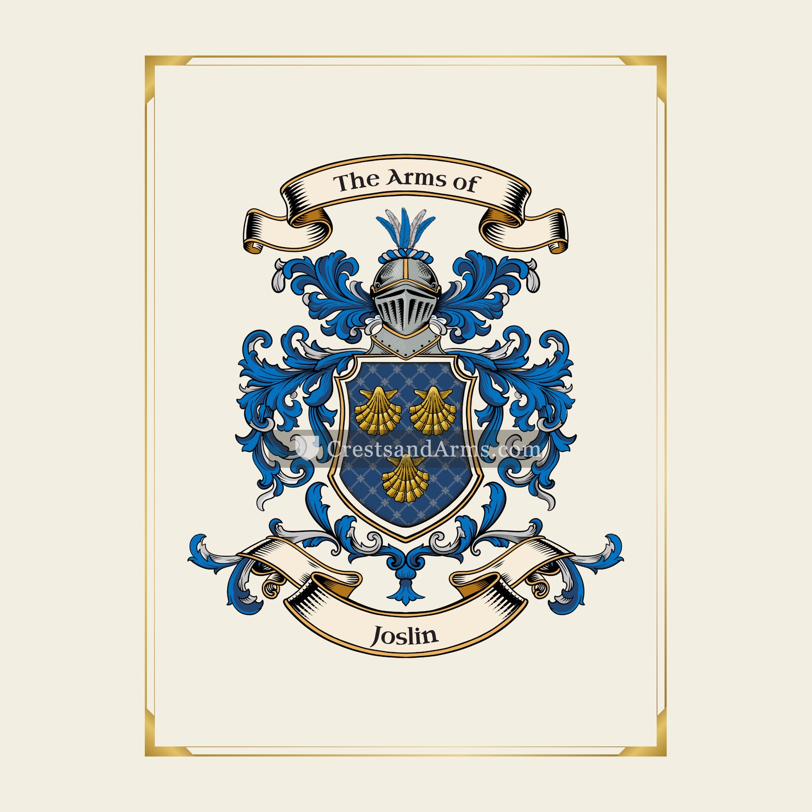 With gold border
