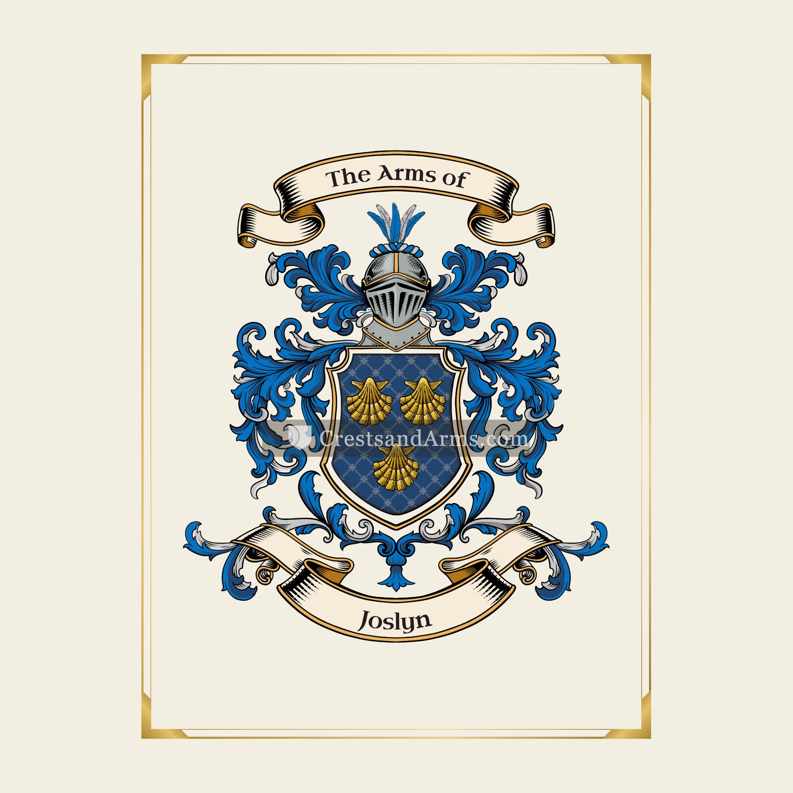 With gold border