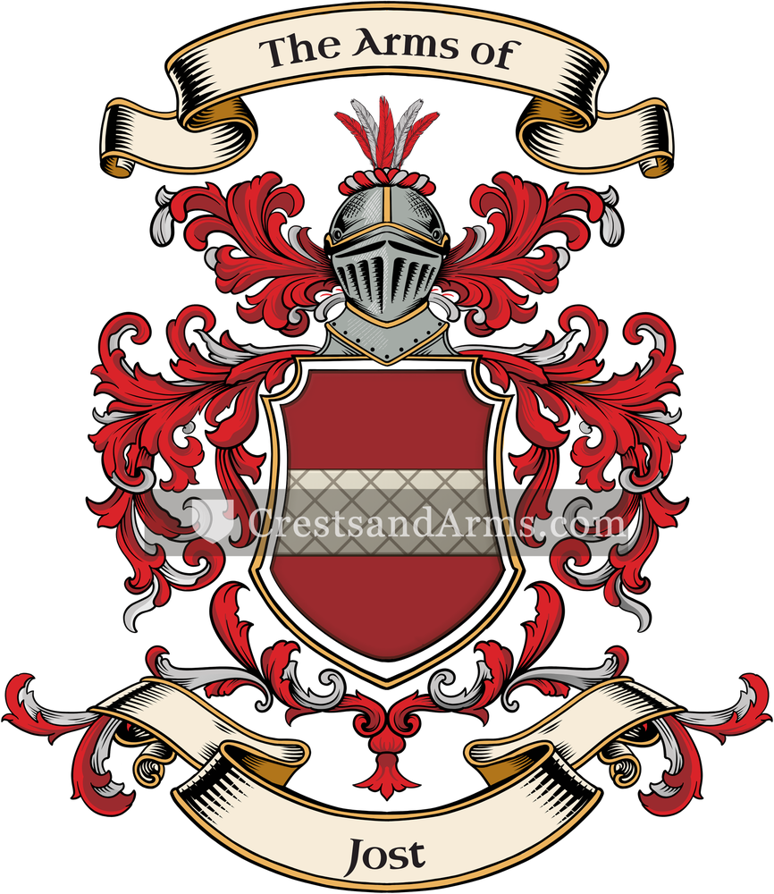 The Jost coat of arms, drawn from the recorded blazon