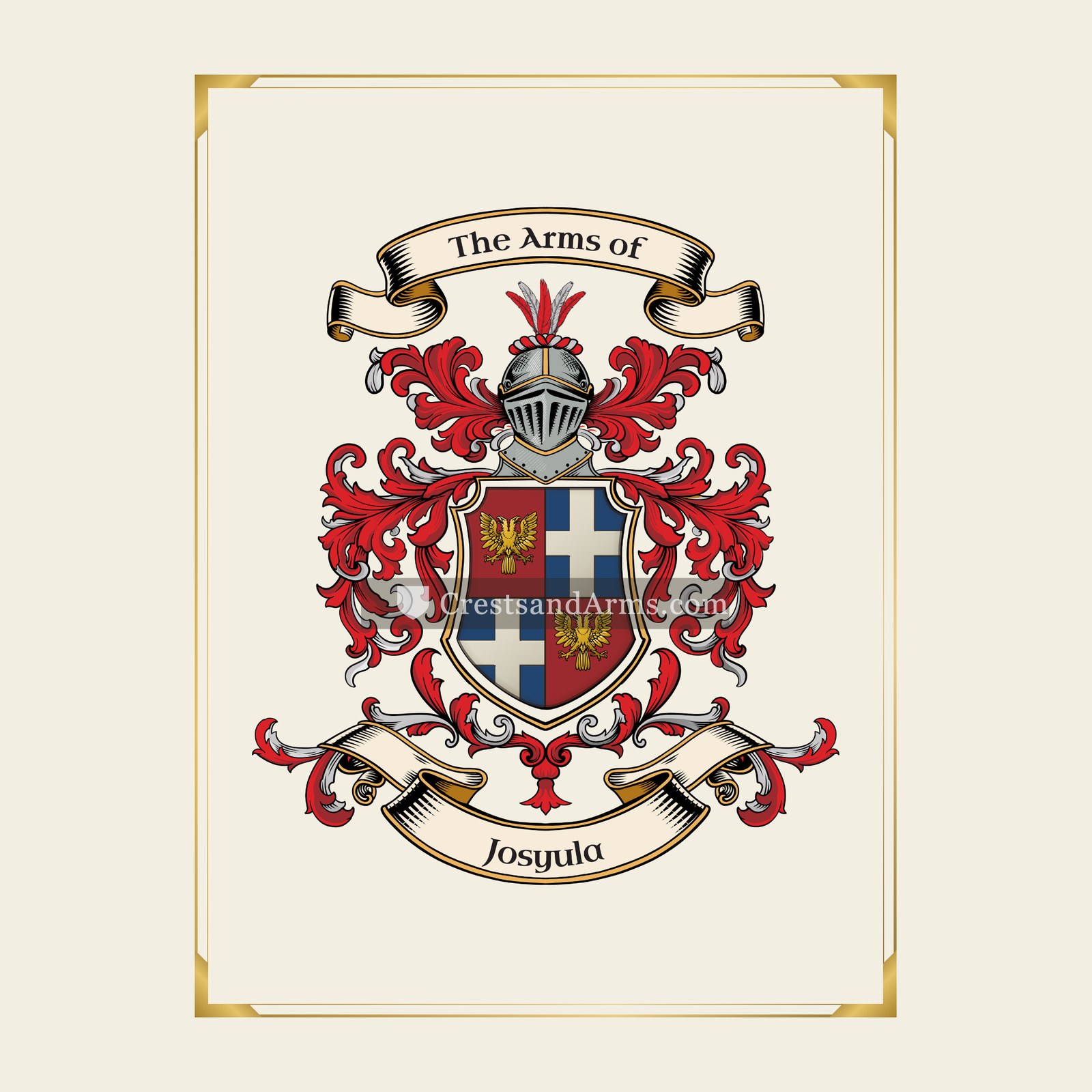 With gold border