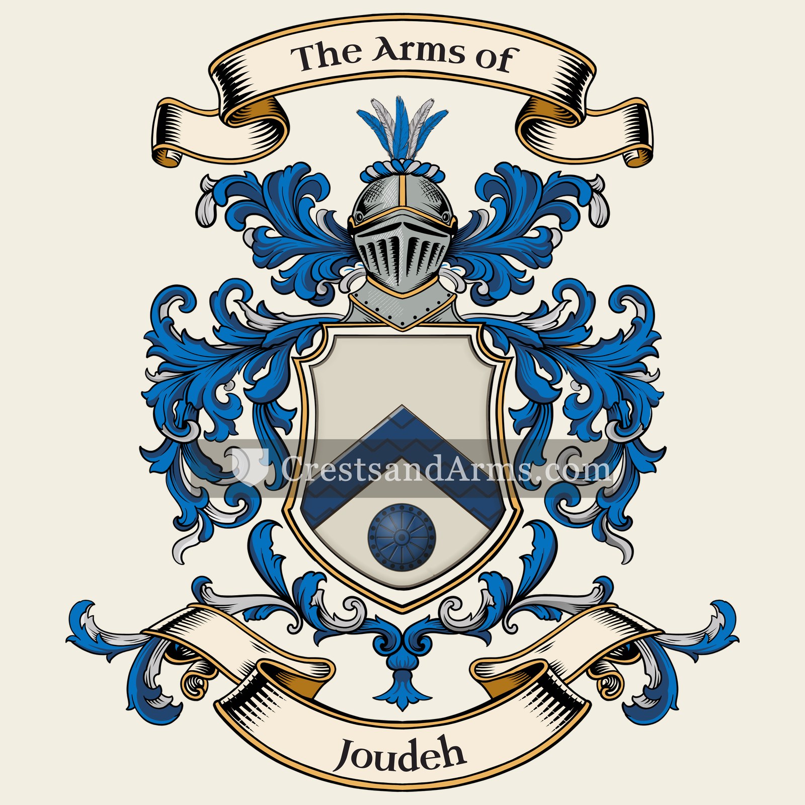 The Joudeh coat of arms, drawn from the recorded blazon