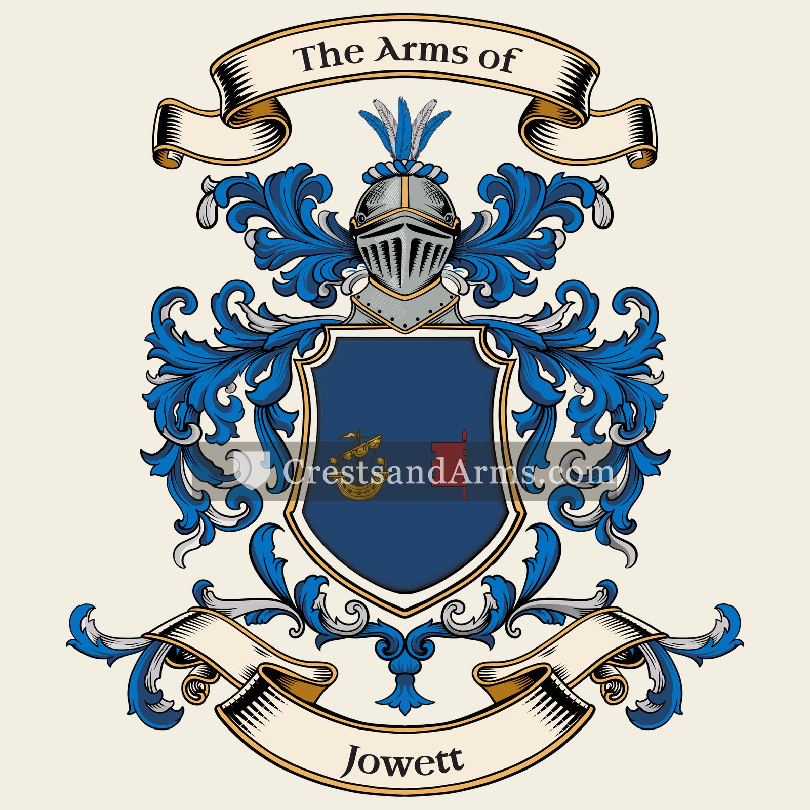 The Jowett coat of arms, drawn from the recorded blazon
